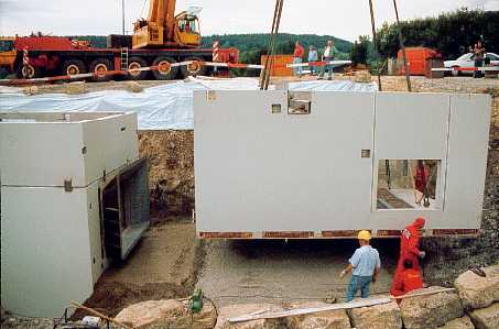 Assembling the prefabricated building for incoming water